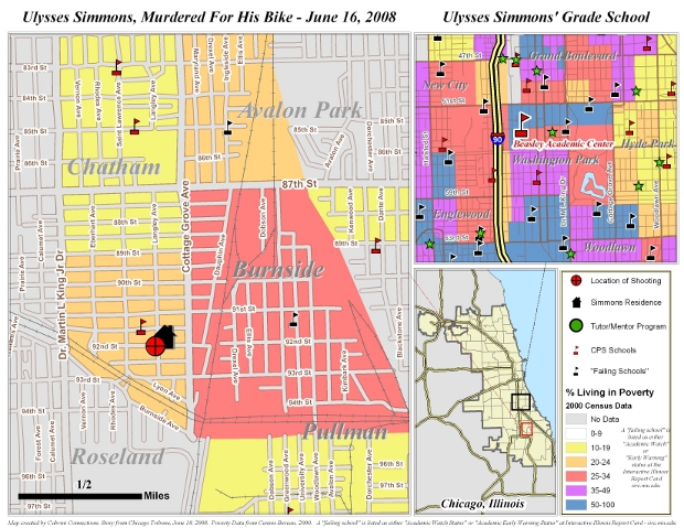 Map where boy shot