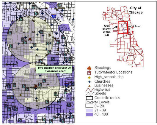 Two Children Shot, 2001 Map