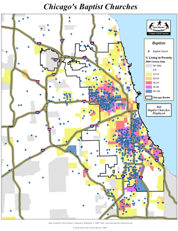 Chicago Baptist Churches Map