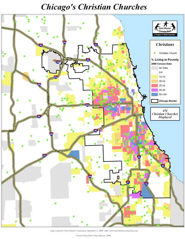 Chicago Christian Churches Map