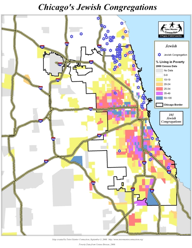 Chicago Jewish Congregations Map