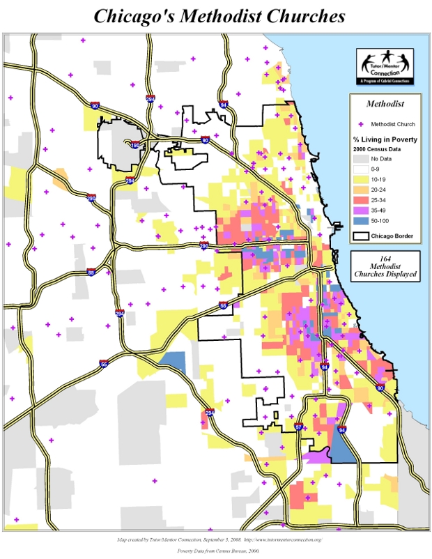 Chicago Methodist Churches Map