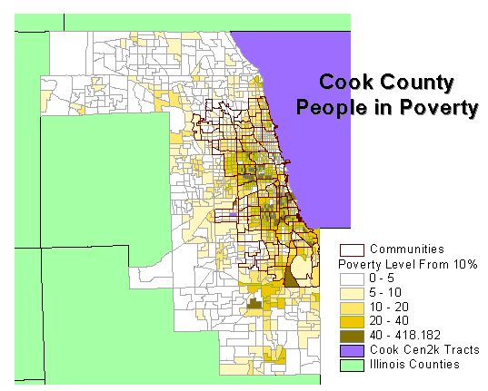 Cook County Poverty in 2000 Map