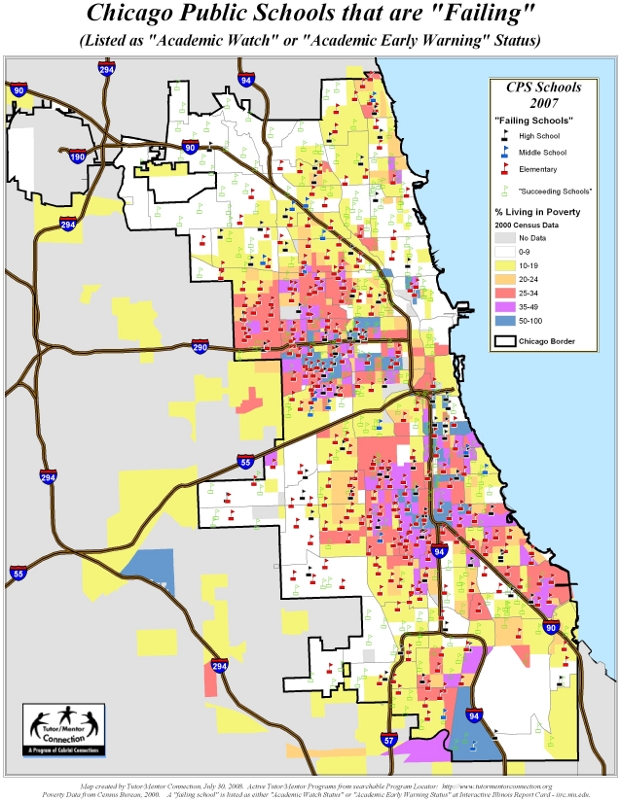 Failing Schools map