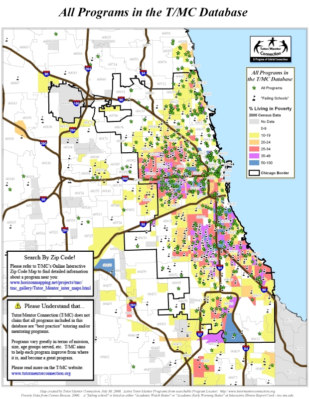 All T/MC Programs and Failing Schools Map