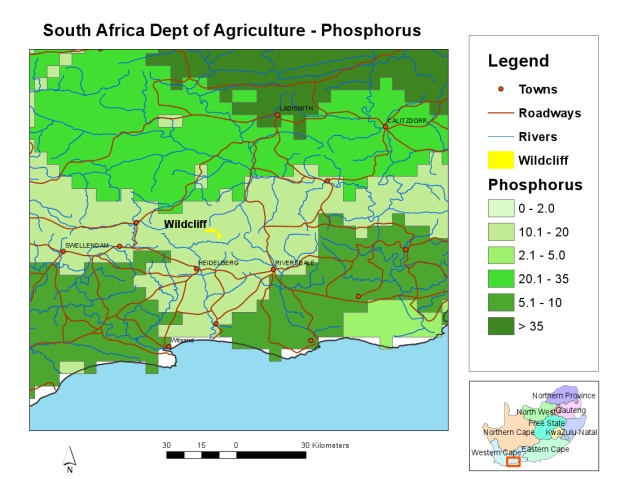 regional phosphorus map